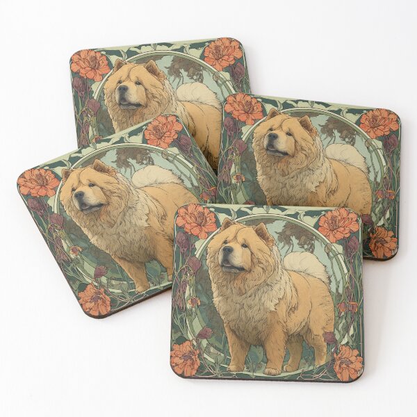 Item preview, Art nouveau Chow chow puppy dog designed and sold by MendaciousMina.