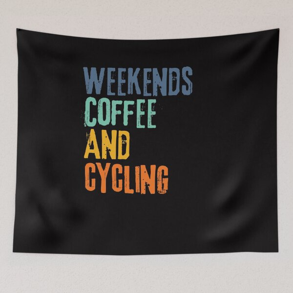 Item preview, Funny Retro Weekends Coffee and Cycling designed and sold by WeirdlyRare.