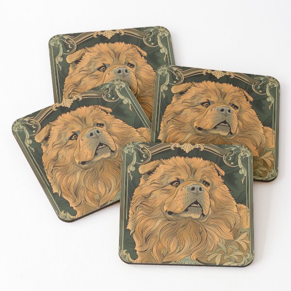 Item preview, Art nouveau Chow chow puppy dog designed and sold by MendaciousMina.