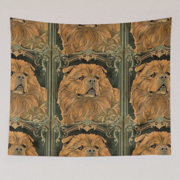 Item preview, Art nouveau Chow chow puppy dog designed and sold by MendaciousMina.