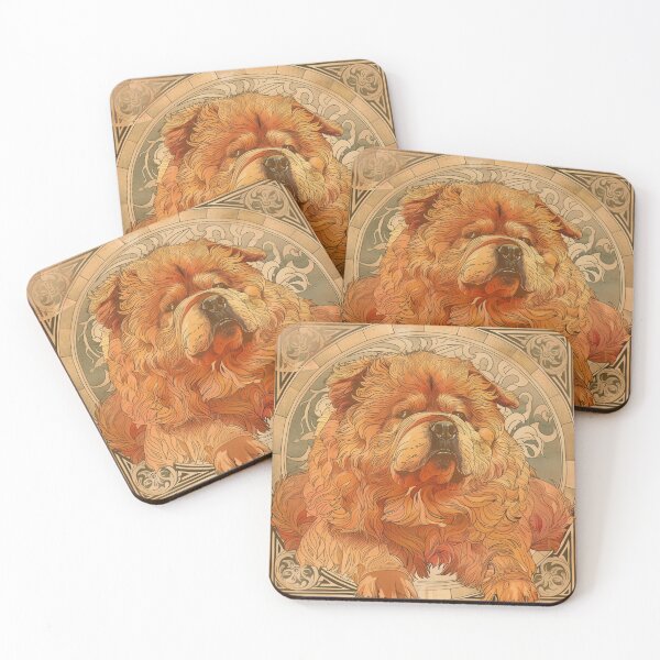 Item preview, Art nouveau Chow chow puppy dog designed and sold by MendaciousMina.