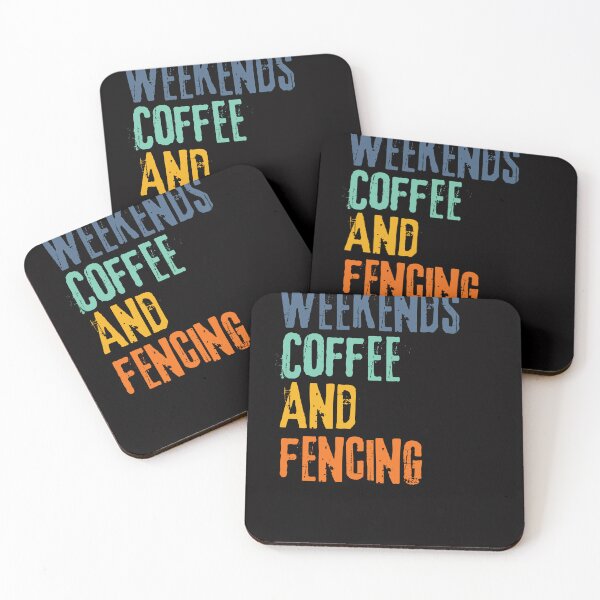 Item preview, Funny Retro Weekends Coffee and Fencing designed and sold by WeirdlyRare.