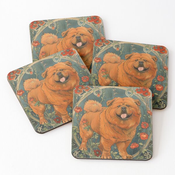 Item preview, Art nouveau Chow chow puppy dog designed and sold by MendaciousMina.