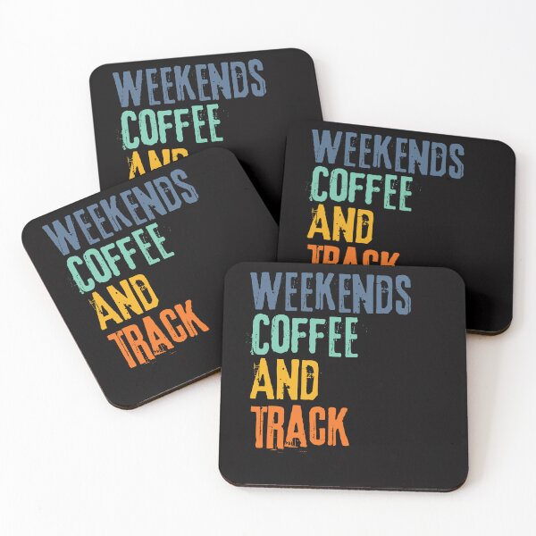 Item preview, Funny Retro Weekends Coffee and Track designed and sold by WeirdlyRare.