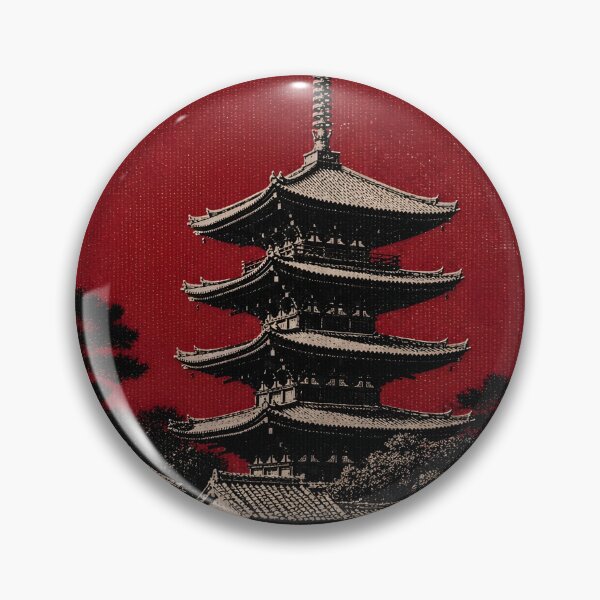 Item preview, Kyoto Vintage Travel Stamp Design – Retro Japan Landmark Art designed and sold by ArtYouFeel.