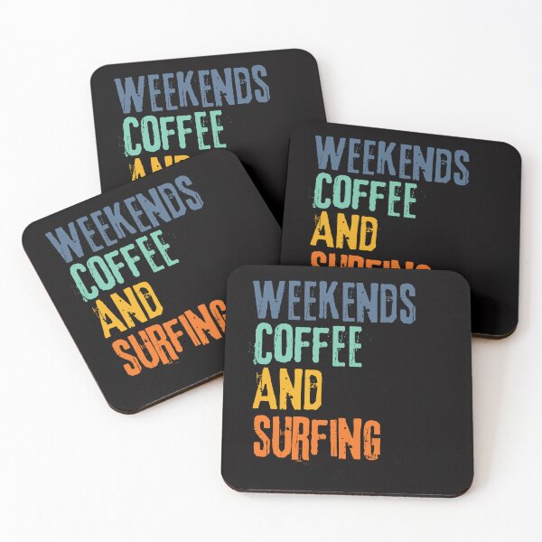 Item preview, Funny Retro Weekends Coffee and Surfing designed and sold by WeirdlyRare.