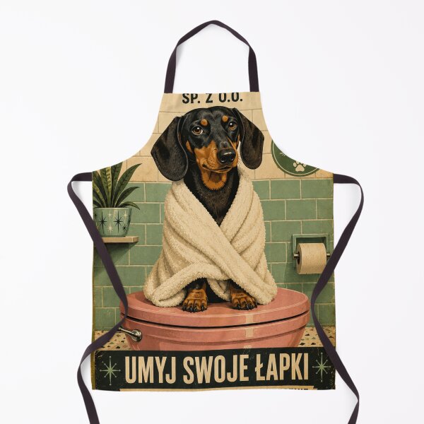 Item preview, Śmieszny Plakat do Łazienki Jamnik - Umyj Swoje Łapki designed and sold by Cockapoo Society.