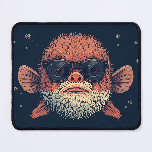 Item preview, Puffer Boss — Cool Pufferfish with Sunglasses Dark Art Print designed and sold by Mripa.