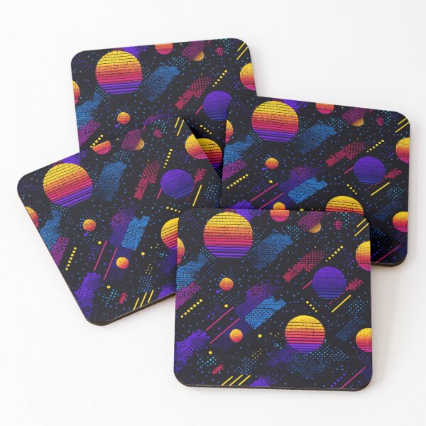Item preview, 80s Synthwave Vaporwave Retro Sunset Abstract Pattern designed and sold by NicolasGlowArt.