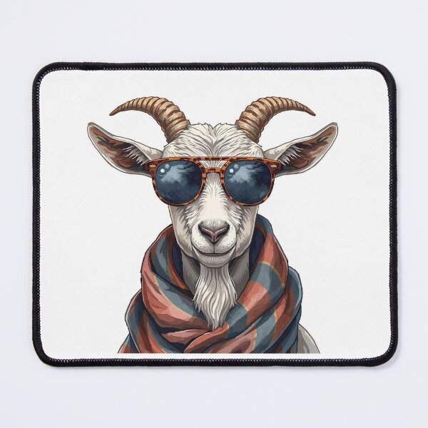 Item preview, Goat Chic — Watercolor Fashion Goat with Round Sunglasses and Scarf designed and sold by Mripa.