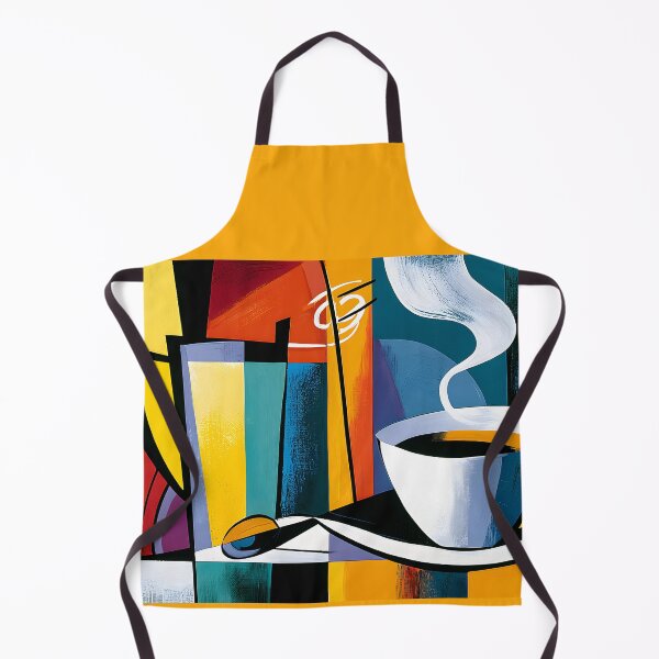 Item preview, Morning Ritual Reimagined - Coffee and Glassware in a Vibrant World of Geometric Motion designed and sold by OlfactoART Studio.