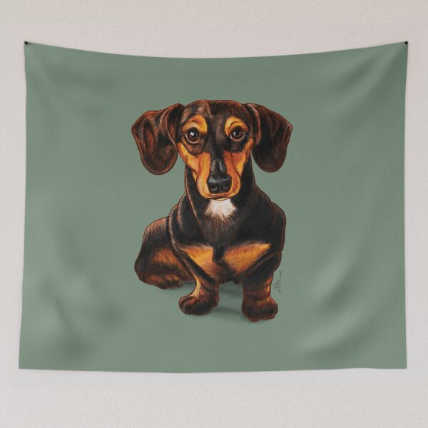 Item preview, Dachshund dog digital illustration designed and sold by Konopikyu.