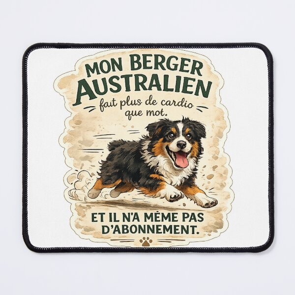 Item preview, Funny Aussie Cardio Humor / My Australian Shepherd Does More Sport designed and sold by Va Comprendre.