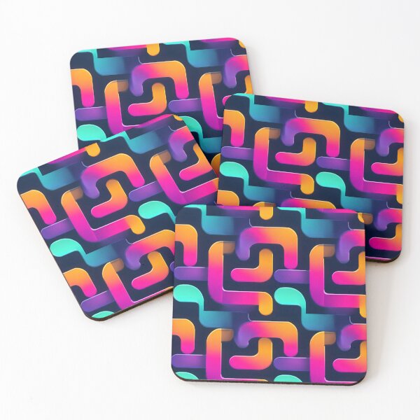 Item preview, Vibrant Gradient Interlocking Geometric Pattern designed and sold by NicolasGlowArt.