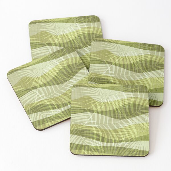 Item preview, Olive green summer palm leaf breeze - wavy linen texture stripes designed and sold by kobyakov.
