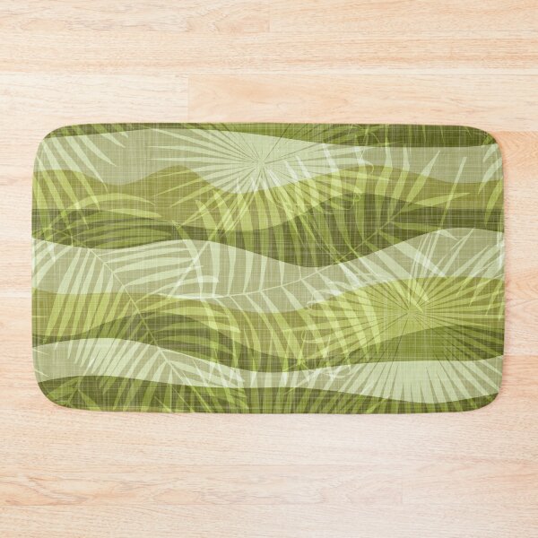 Item preview, Olive green summer palm leaf breeze - wavy linen texture stripes designed and sold by kobyakov.