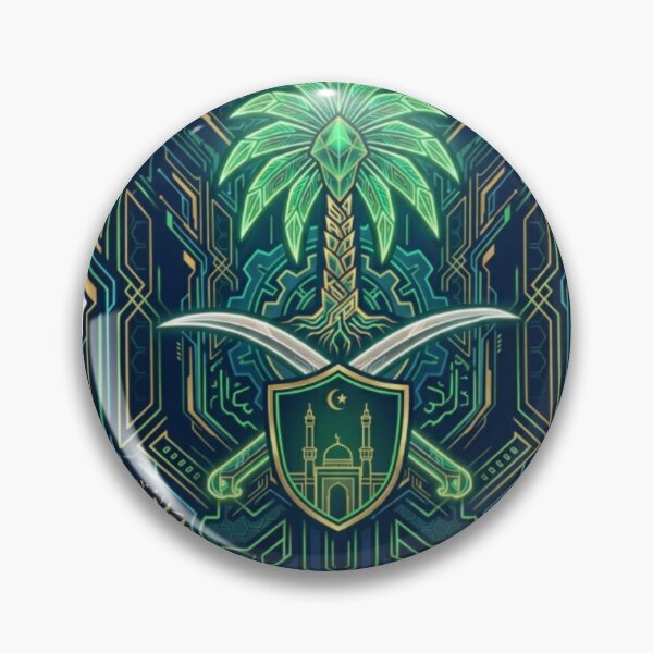 Item preview, Saudi Arabia Cyber Neon Emblem T_shirt  designed and sold by happyshirt27.
