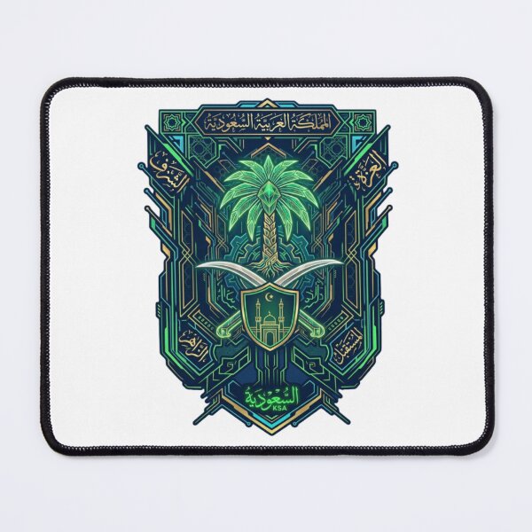 Item preview, Saudi Arabia Cyber Neon Emblem T_shirt designed and sold by happyshirt27.