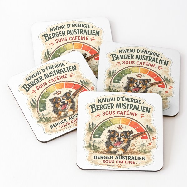 Item preview, Australian Shepherd Energy Level / Aussie Under Caffeine designed and sold by Va Comprendre.