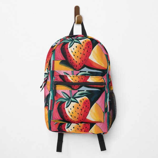 Item preview, Sweet Geometry Unfolded - A Strawberry Alive with Vibrant Abstraction and Contemporary Color Play designed and sold by OlfactoART Studio.