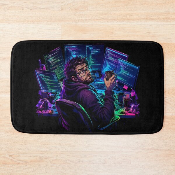 Item preview, Programmer Life – Coder Cyberpunk Multi-Monitor Art designed and sold by insplate.