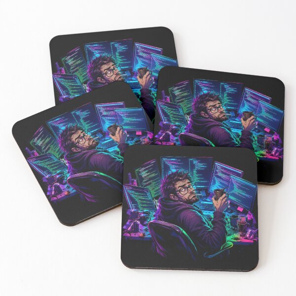 Item preview, Programmer Life – Coder Cyberpunk Multi-Monitor Art designed and sold by insplate.