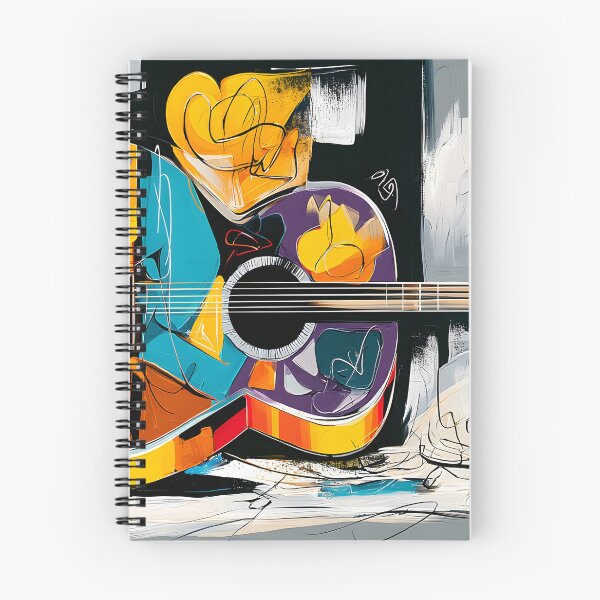 Item preview, Strings of Surreal Expression - A Guitar Transformed Through Bold Geometry and Rhythmic Color designed and sold by OlfactoART Studio.