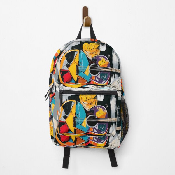 Item preview, Strings of Surreal Expression - A Guitar Transformed Through Bold Geometry and Rhythmic Color designed and sold by OlfactoART Studio.