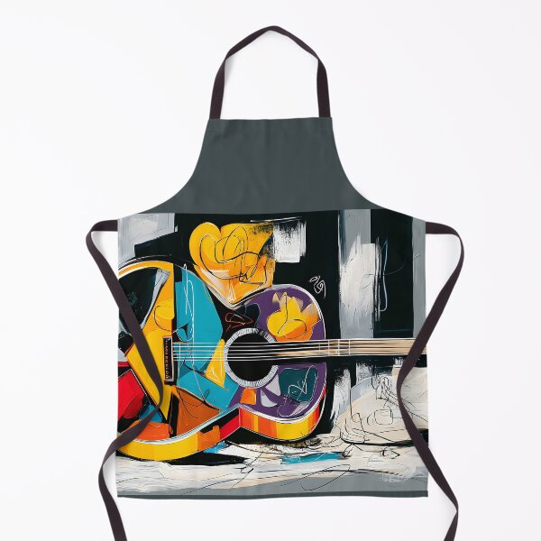 Item preview, Strings of Surreal Expression - A Guitar Transformed Through Bold Geometry and Rhythmic Color designed and sold by OlfactoART Studio.