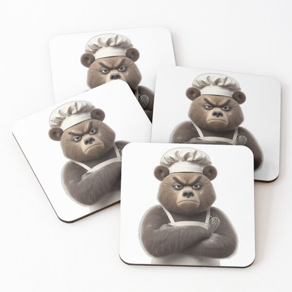 Item preview, Grumpy Bear Chef Funny Cooking Animal Shirt designed and sold by Rovano.