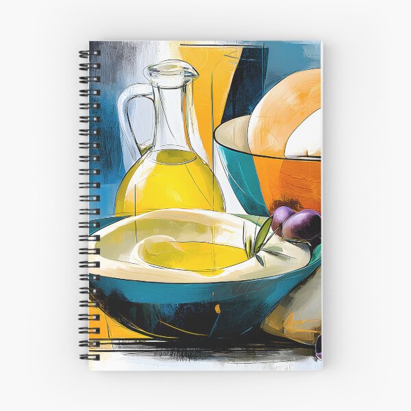 Item preview, Mediterranean Table Story - Hummus Bread Olive Oil and Olives in a Vibrant Culinary Harmony designed and sold by OlfactoART Studio.