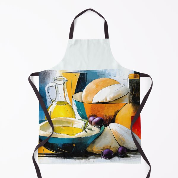 Item preview, Mediterranean Table Story - Hummus Bread Olive Oil and Olives in a Vibrant Culinary Harmony designed and sold by OlfactoART Studio.