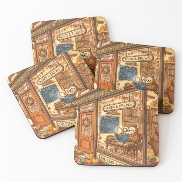 Item preview, Golden Autumn Bookshop designed and sold by Thalora Store.