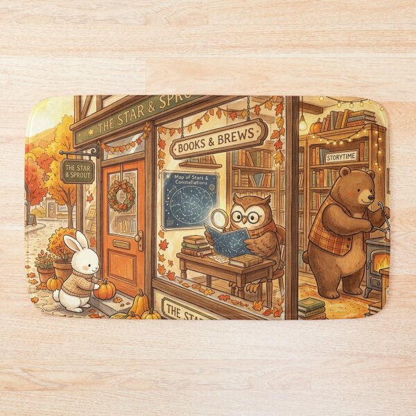Item preview, Golden Autumn Bookshop designed and sold by Thalora Store.
