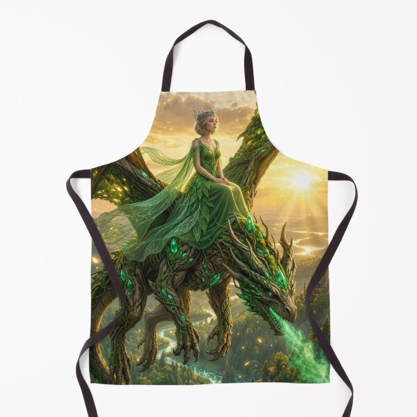 Item preview, Forest Fairy Riding Emerald Dragon | Enchanted Nature Fantasy Art designed and sold by DrakariArt.