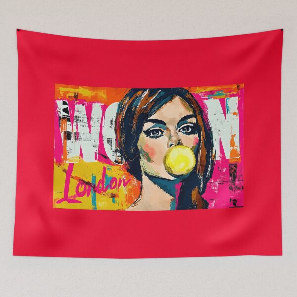 Item preview, Bubble Pop Attitude - Bold Feminine Energy Framed in Vibrant Color and Urban Expression designed and sold by OlfactoART Studio.