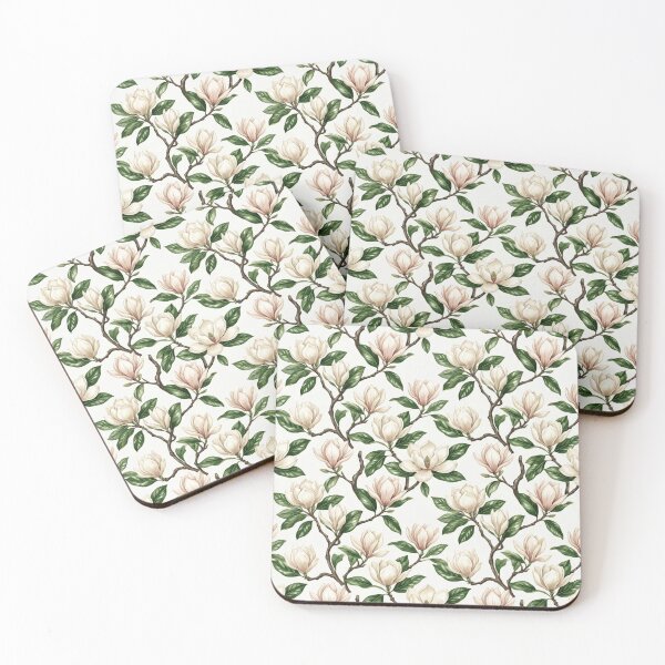 Item preview, Magnolia Branch Watercolor Botanical Seamless Pattern designed and sold by Inkworksbyshery.
