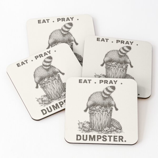 Item preview, Eat Pray Dumpster Raccoon Funny Trash Panda Parody designed and sold by bosamji.