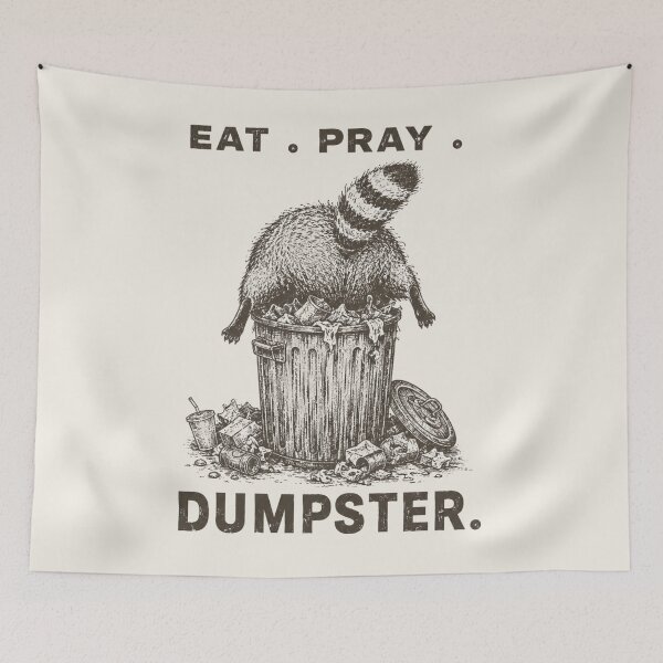 Item preview, Eat Pray Dumpster Raccoon Funny Trash Panda Parody designed and sold by bosamji.