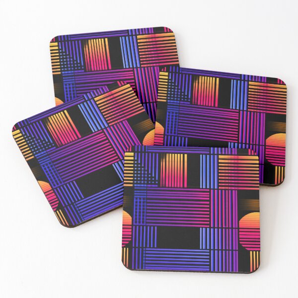 Item preview, Retro Synthwave Geometric Gradient Lines Pattern designed and sold by NicolasGlowArt.