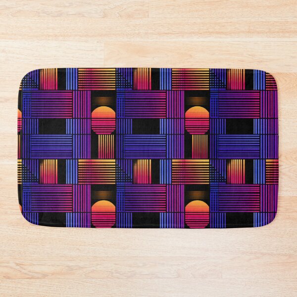 Item preview, Retro Synthwave Geometric Gradient Lines Pattern designed and sold by NicolasGlowArt.