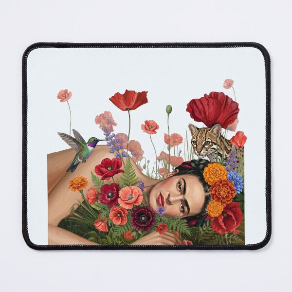 Item preview, Surreal Frida Kahlo Portrait With Red Poppies designed and sold by TeeARTHY.