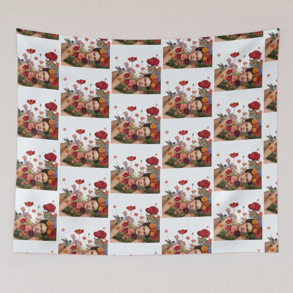 Item preview, Surreal Frida Kahlo Portrait With Red Poppies designed and sold by TeeARTHY.