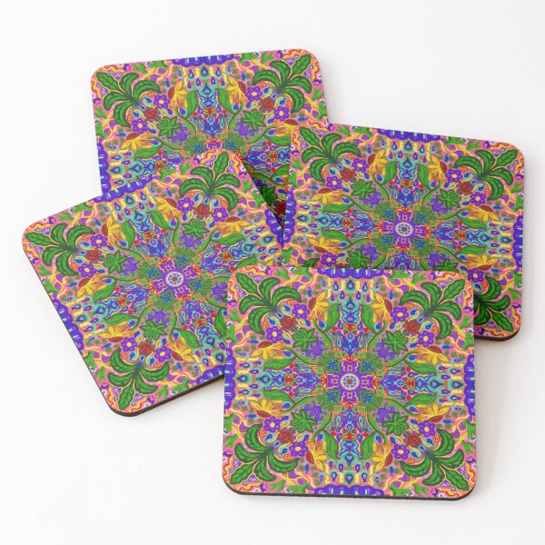 Item preview, Maximalist Flower Weather Tile Pattern - Coral designed and sold by PCaleDesigns.