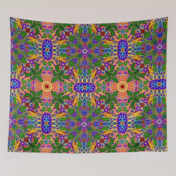 Item preview, Maximalist Flower Weather Tile Pattern - Coral designed and sold by PCaleDesigns.