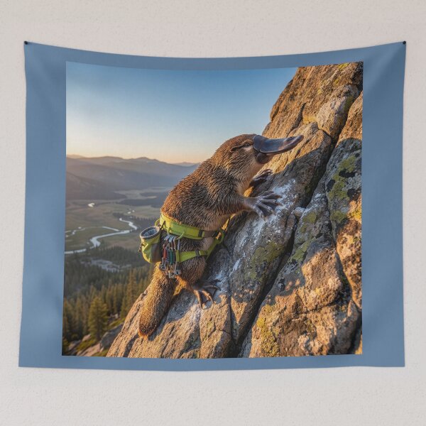 Item preview, Rock Climbing Platypus Is Summit Bound  designed and sold by Tridentulus.
