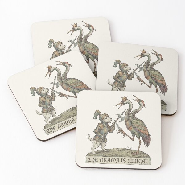 Item preview, The Drama Is Unreal Medieval Knight Dog Crane Heraldry designed and sold by bosamji.