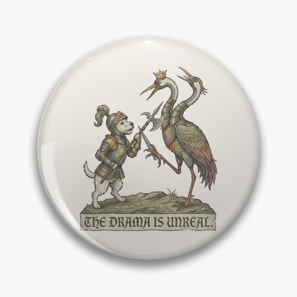 Item preview, The Drama Is Unreal Medieval Knight Dog Crane Heraldry designed and sold by bosamji.