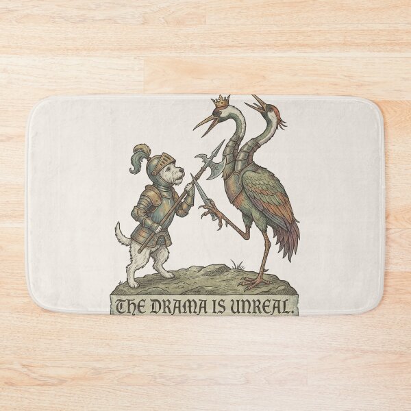 Item preview, The Drama Is Unreal Medieval Knight Dog Crane Heraldry designed and sold by bosamji.