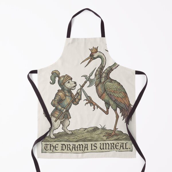 Item preview, The Drama Is Unreal Medieval Knight Dog Crane Heraldry designed and sold by bosamji.